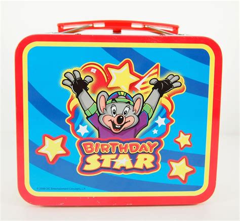 chuck e cheese you're a star metal lunch box|Vintage 2008 Chuck E Cheese Mini Tin Lunch Box BIRTHDAY .